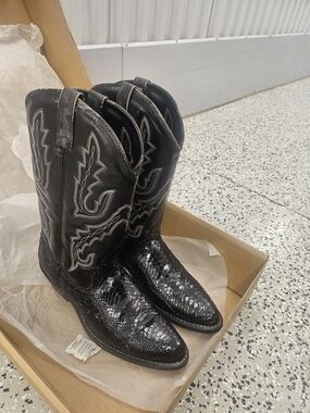 Guide Gear Tommy Black Python Snake Western Cowboy 9.5 Men's